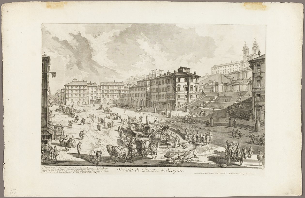 Veduta di Piazza di Spagna, da Vedute di Roma da Giovanni Battista Piranesi