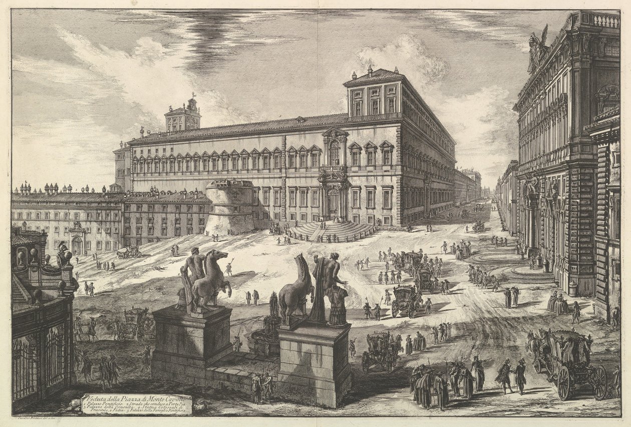 Veduta della Piazza di Monte Cavallo, da Vedute di Roma, ca. 1773 da Giovanni Battista Piranesi