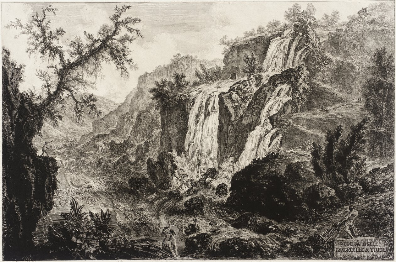 Veduta della piccola cascata e delle rapide, Tivoli da Giovanni Battista Piranesi