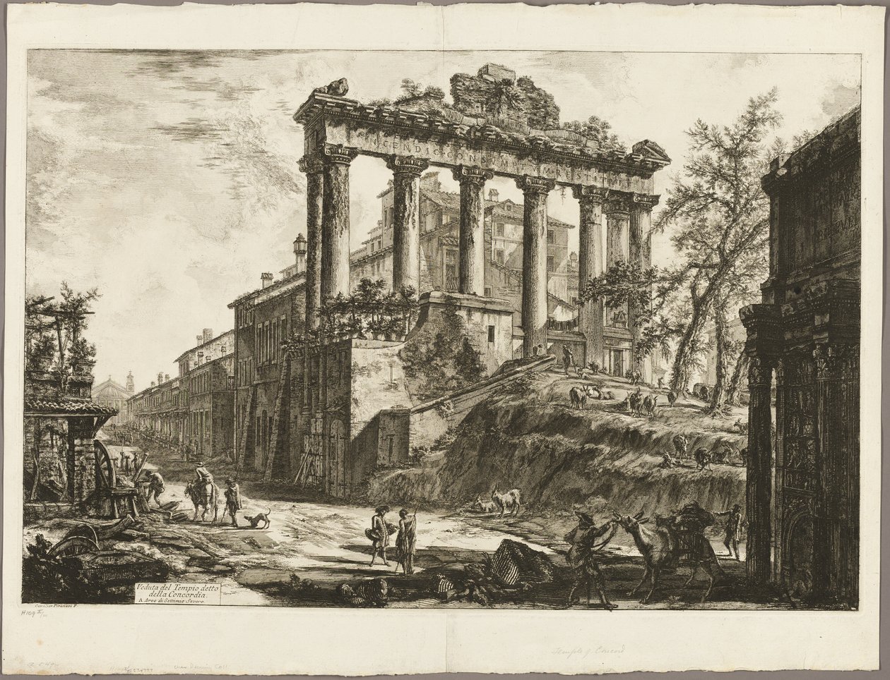 Veduta del cosiddetto Tempio della Concordia, da Vedute di Roma da Giovanni Battista Piranesi