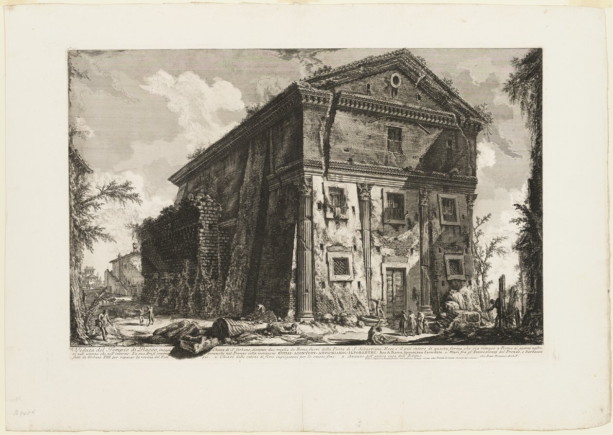 Veduta del Tempio di Bacco, ora chiesa di S. Urbano, a due miglia da Roma, oltre la Porta S. Sebastiano, da Vedute di Roma da Giovanni Battista Piranesi