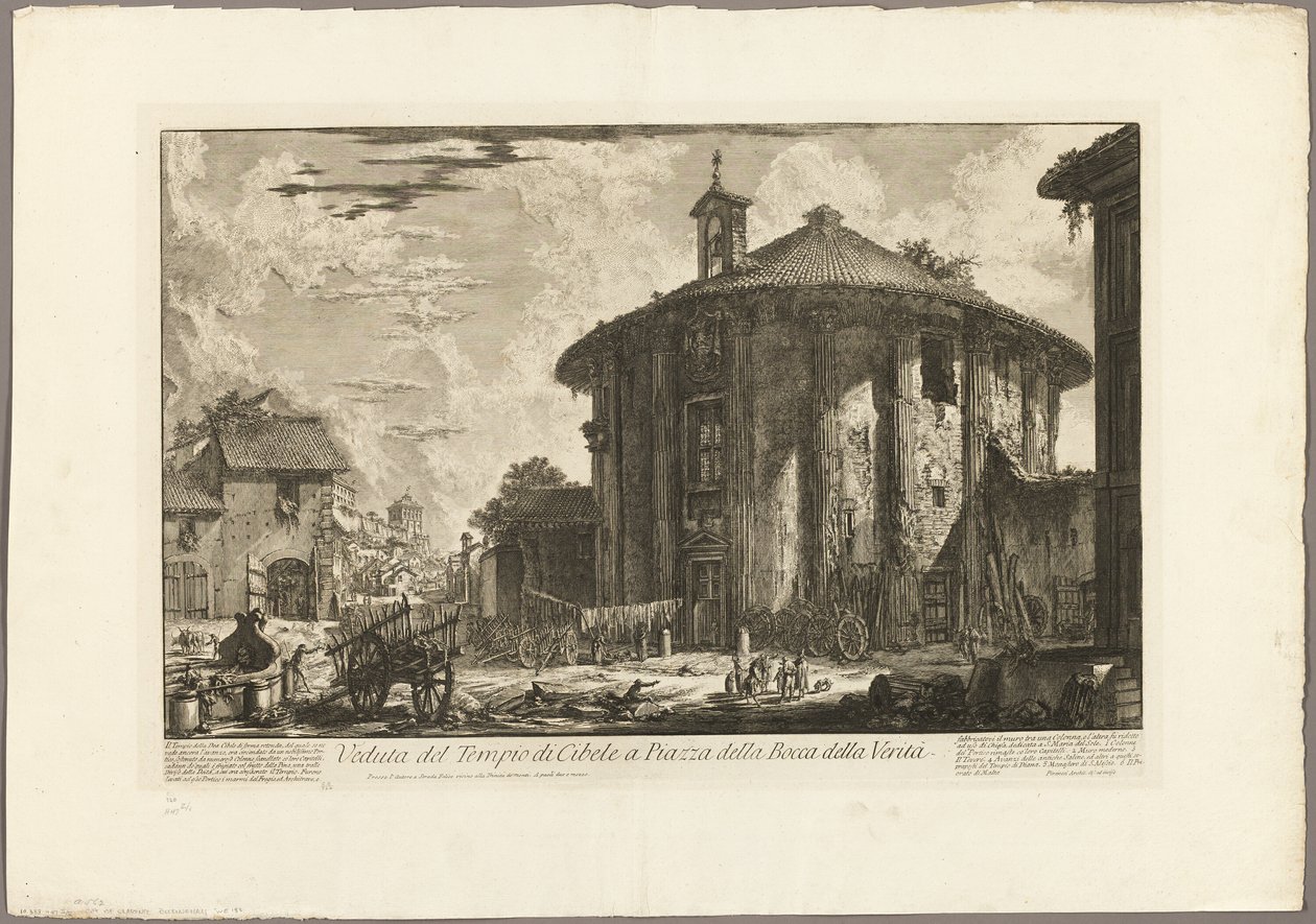 Veduta del Tempio di Cibele nella Piazza della Bocca della Verità, da Vedute di Roma da Giovanni Battista Piranesi