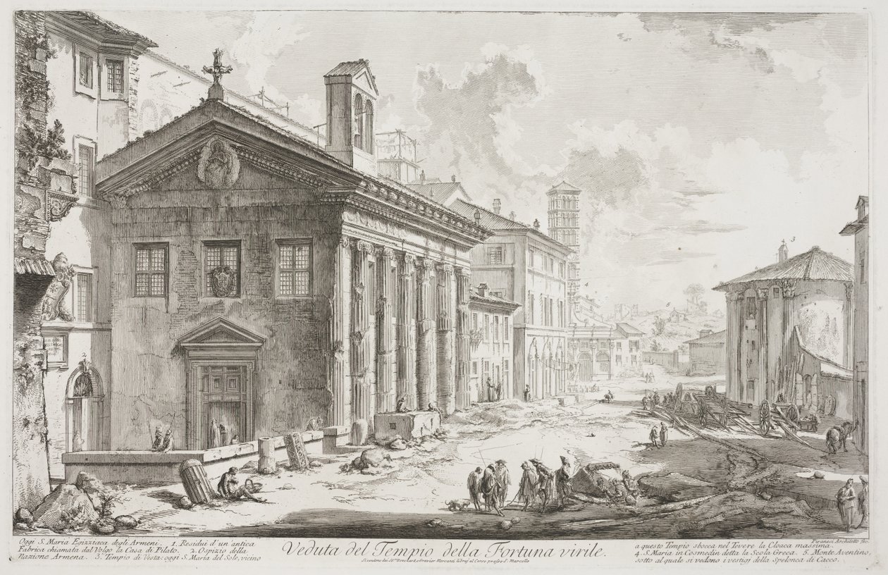 Vista del Tempio di Fortuna Virilis, ora la chiesa armena di S. Maria Egizziaca da Giovanni Battista Piranesi