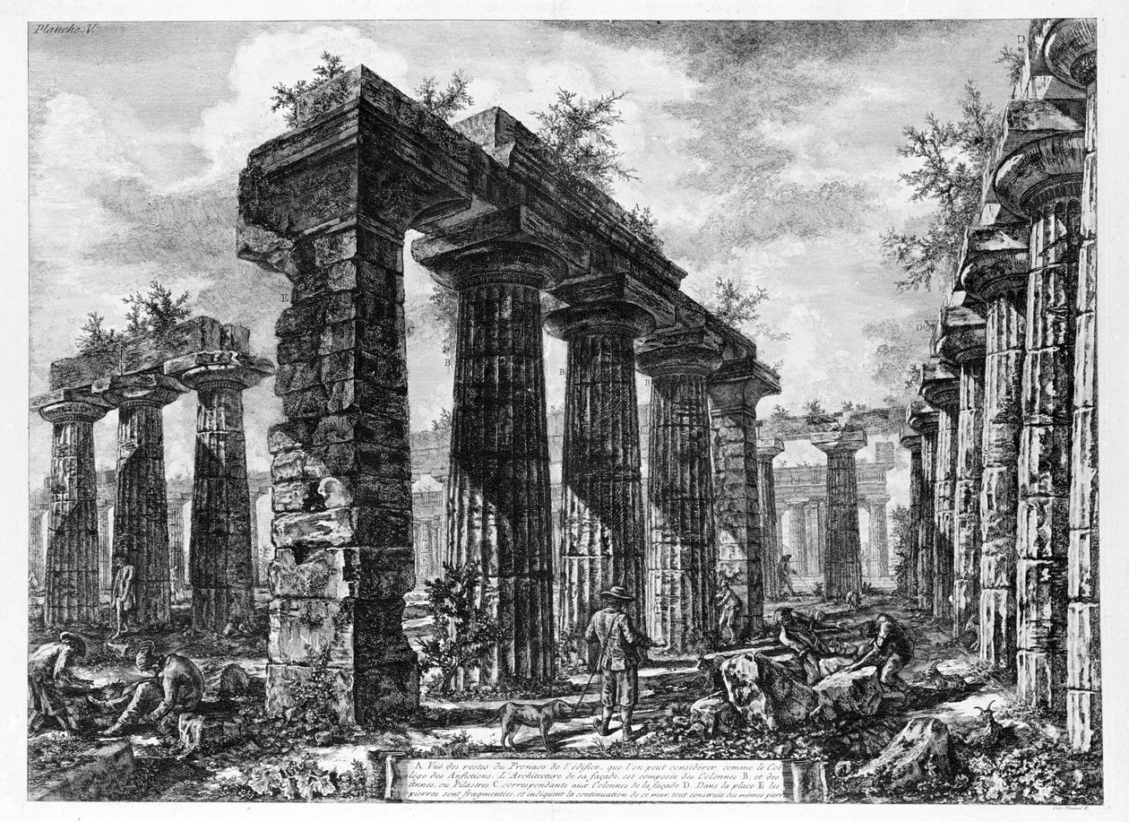 Veduta dei templi di Paestum da Giovanni Battista Piranesi