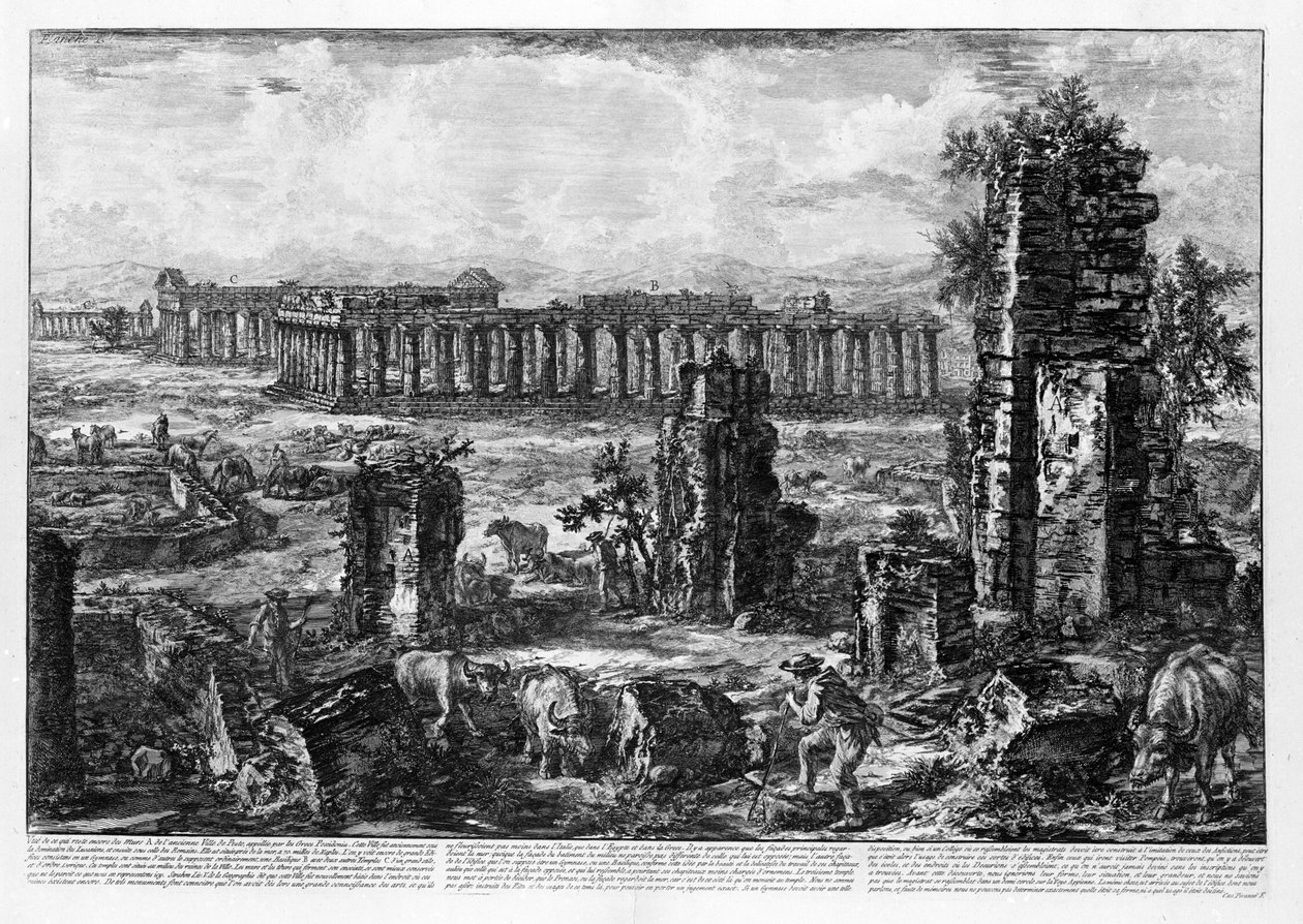 Veduta dei Templi di Paestum da Giovanni Battista Piranesi