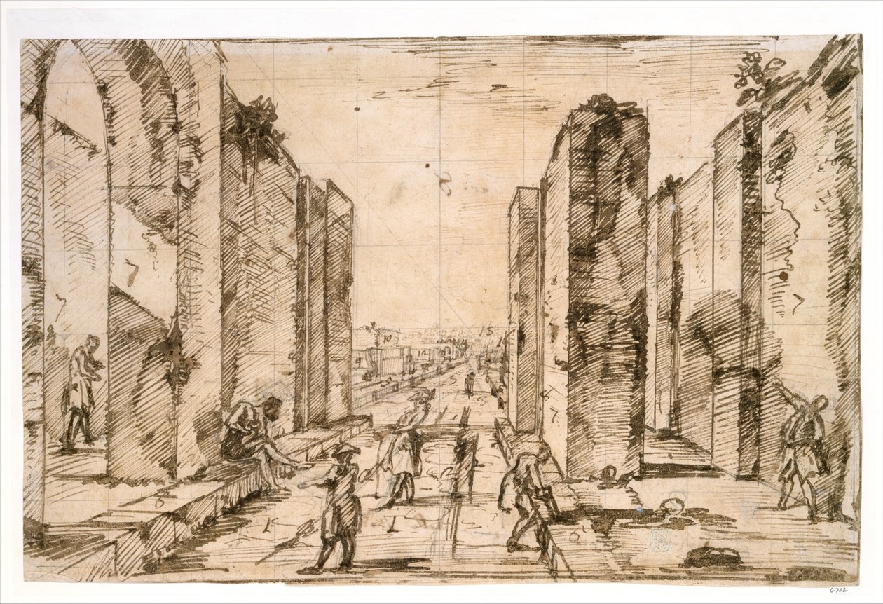 Veduta attraverso la Porta di Ercolano, Pompei da Giovanni Battista Piranesi