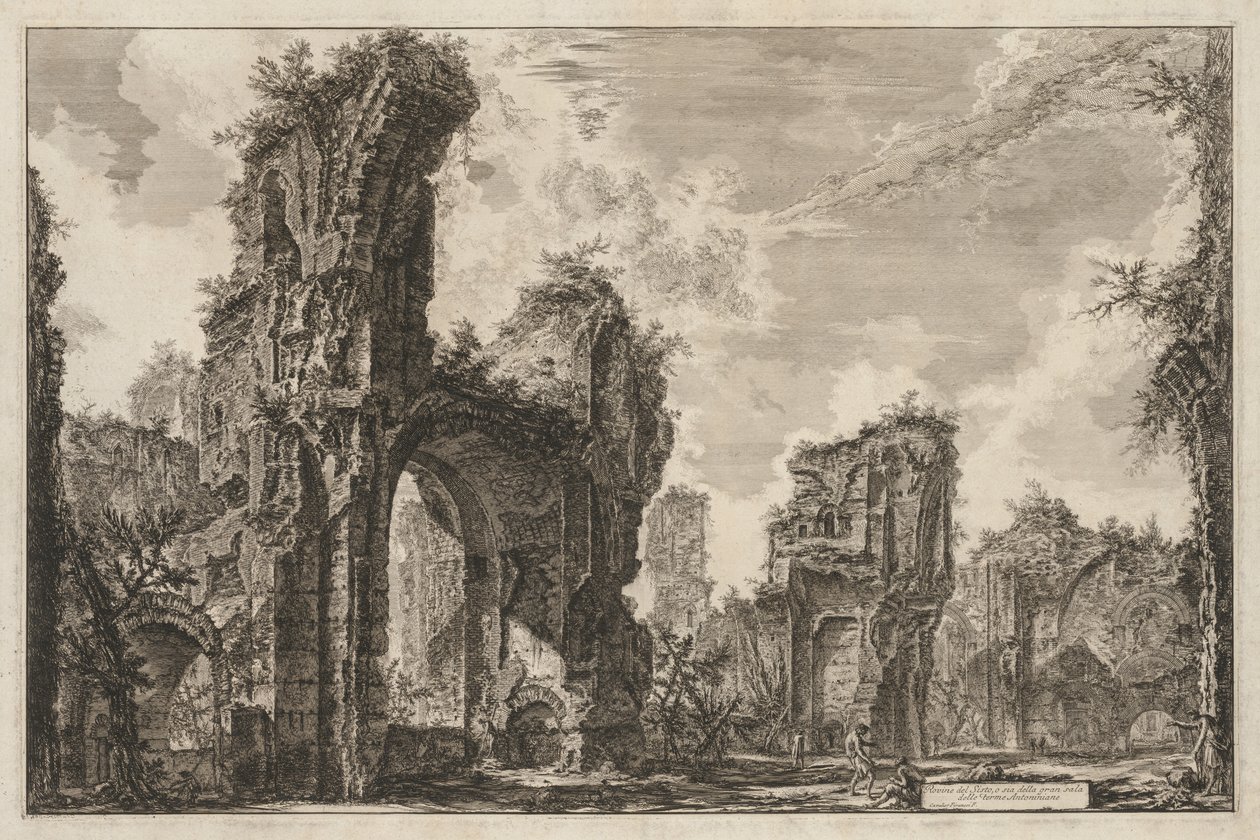 Vedute di Roma: Rovine del Sisto o sia della gran sala delle Terme Antoniniane, 1765 da Giovanni Battista Piranesi