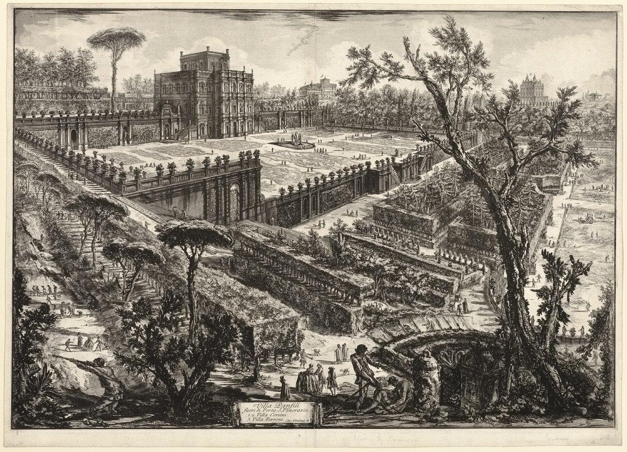 Villa Pamphili fuori Porta S. Pancrazio, da Vedute di Roma da Giovanni Battista Piranesi