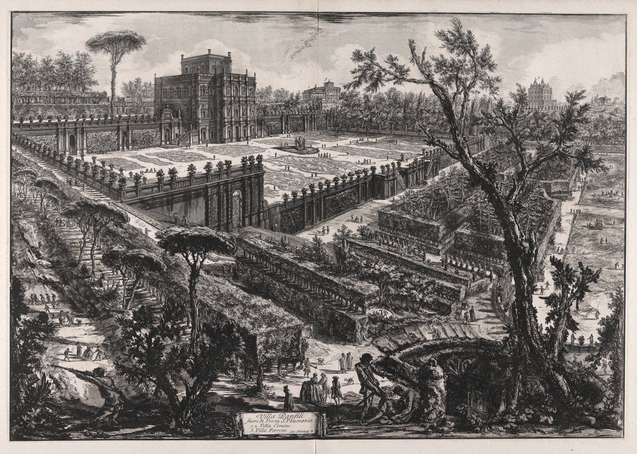 Villa Panfili fuori di Porta S. Pancrazio, da Vedute di Roma da Giovanni Battista Piranesi