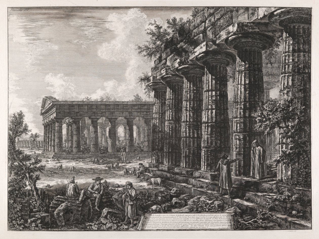 Vista di alcune colonne della facciata opposta a quella della tavola precedente da Giovanni Battista Piranesi