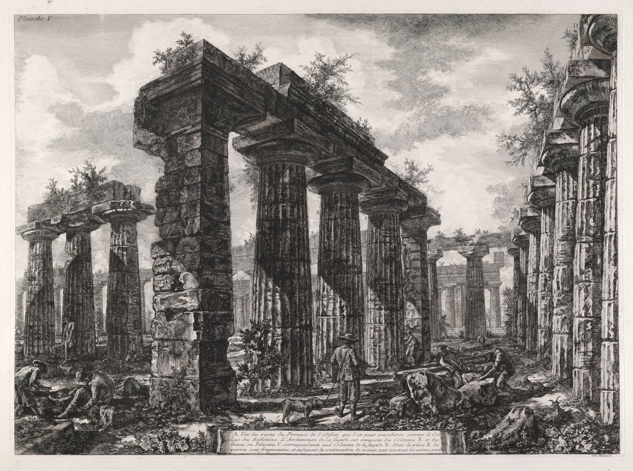 Veduta dei resti del Pronaos di l da Giovanni Battista Piranesi