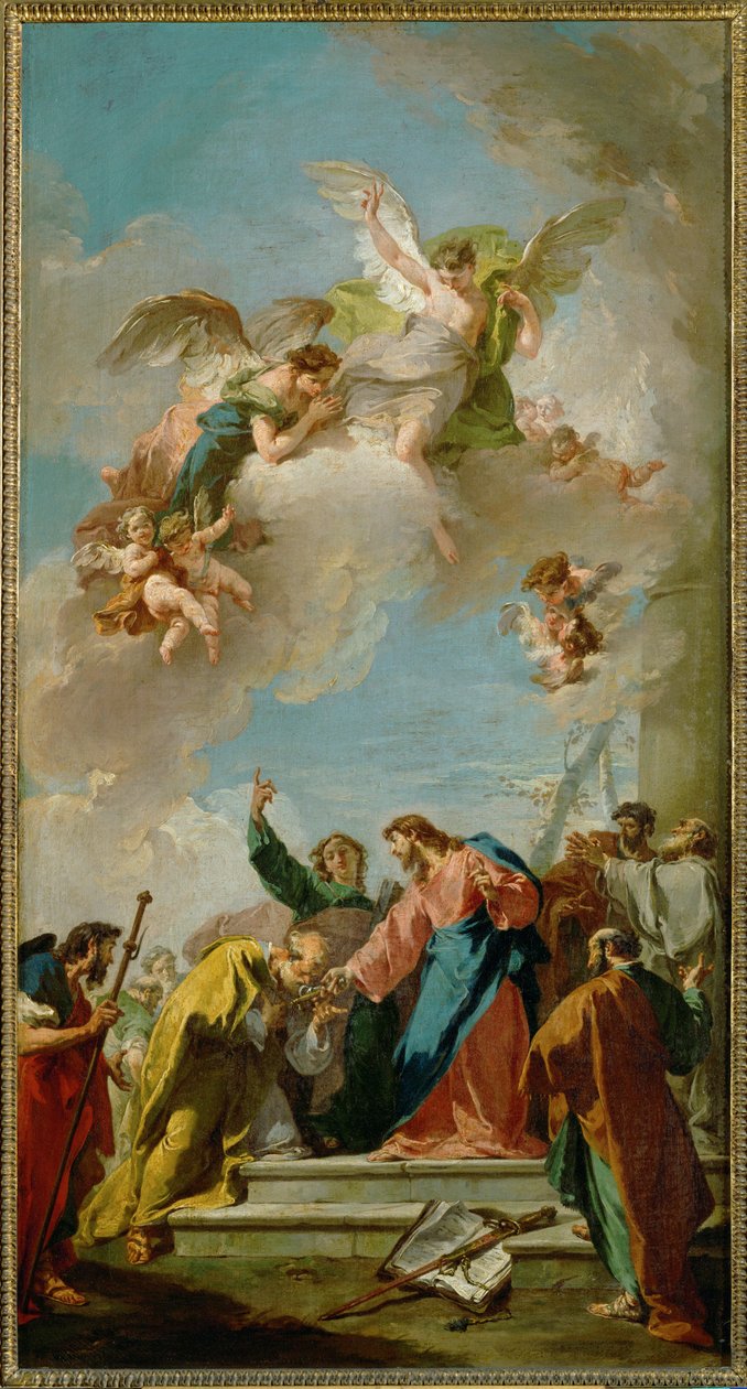 Cristo consegna le chiavi a San Pietro ... da Giovanni Battista Pittoni