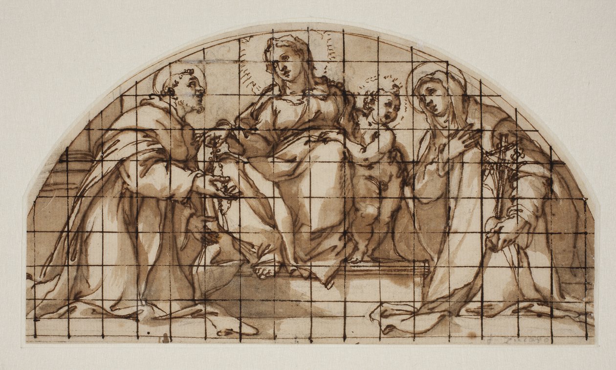Lunetta con la Madonna e il Bambino con i Santi Francesco d