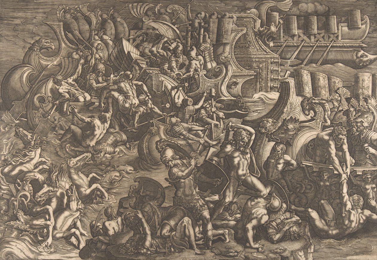 I Troiani respingono i Greci, 1538 da Giovanni Battista Scultori