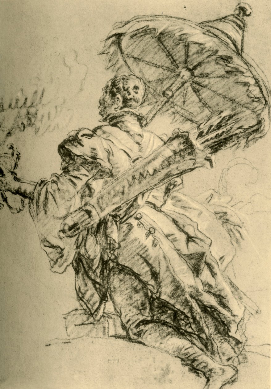 Un moro con faretra e parasole, 1752, 1928 da Giovanni Battista Tiepolo