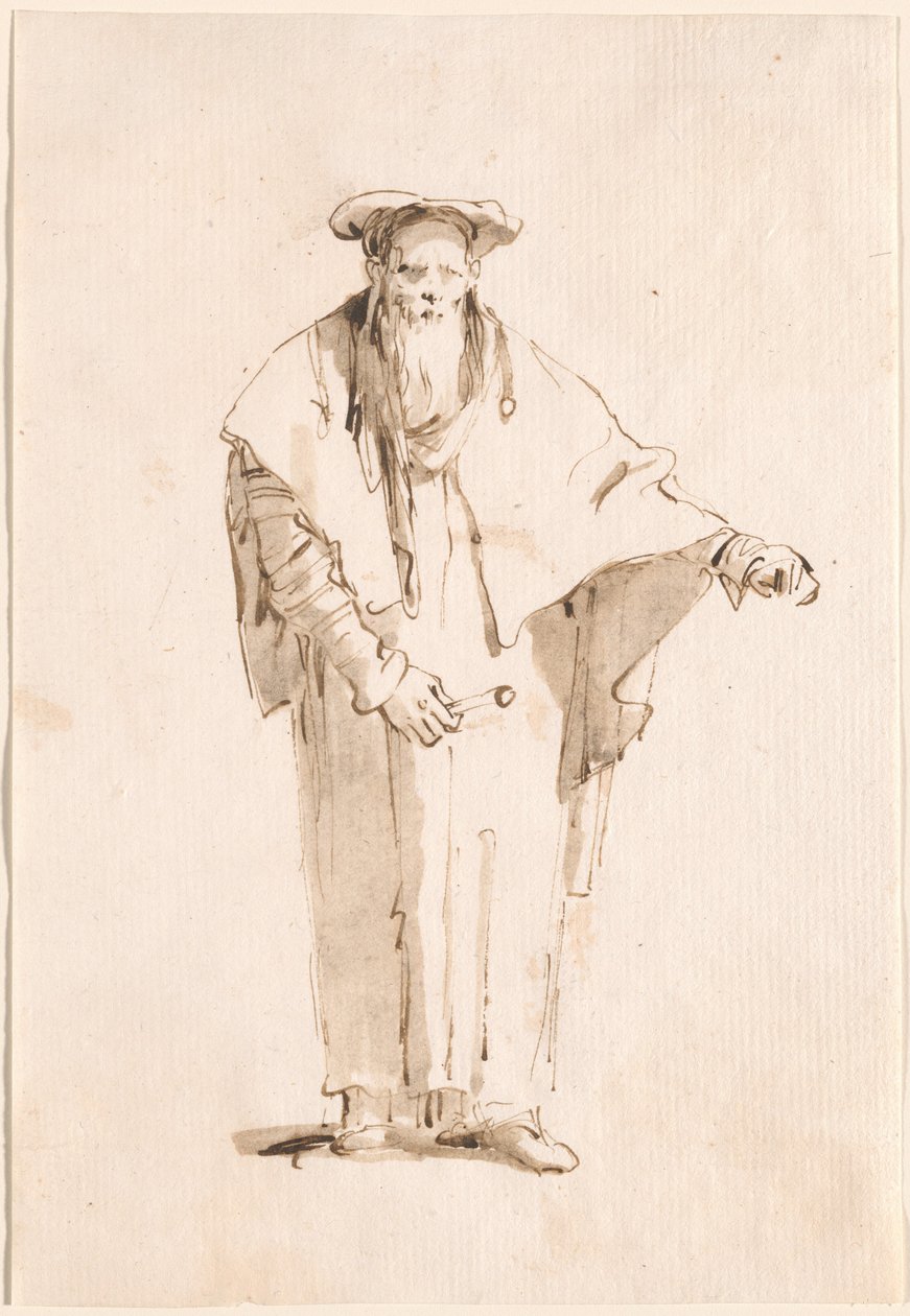 Orientale in piedi con una verga da Giovanni Battista Tiepolo