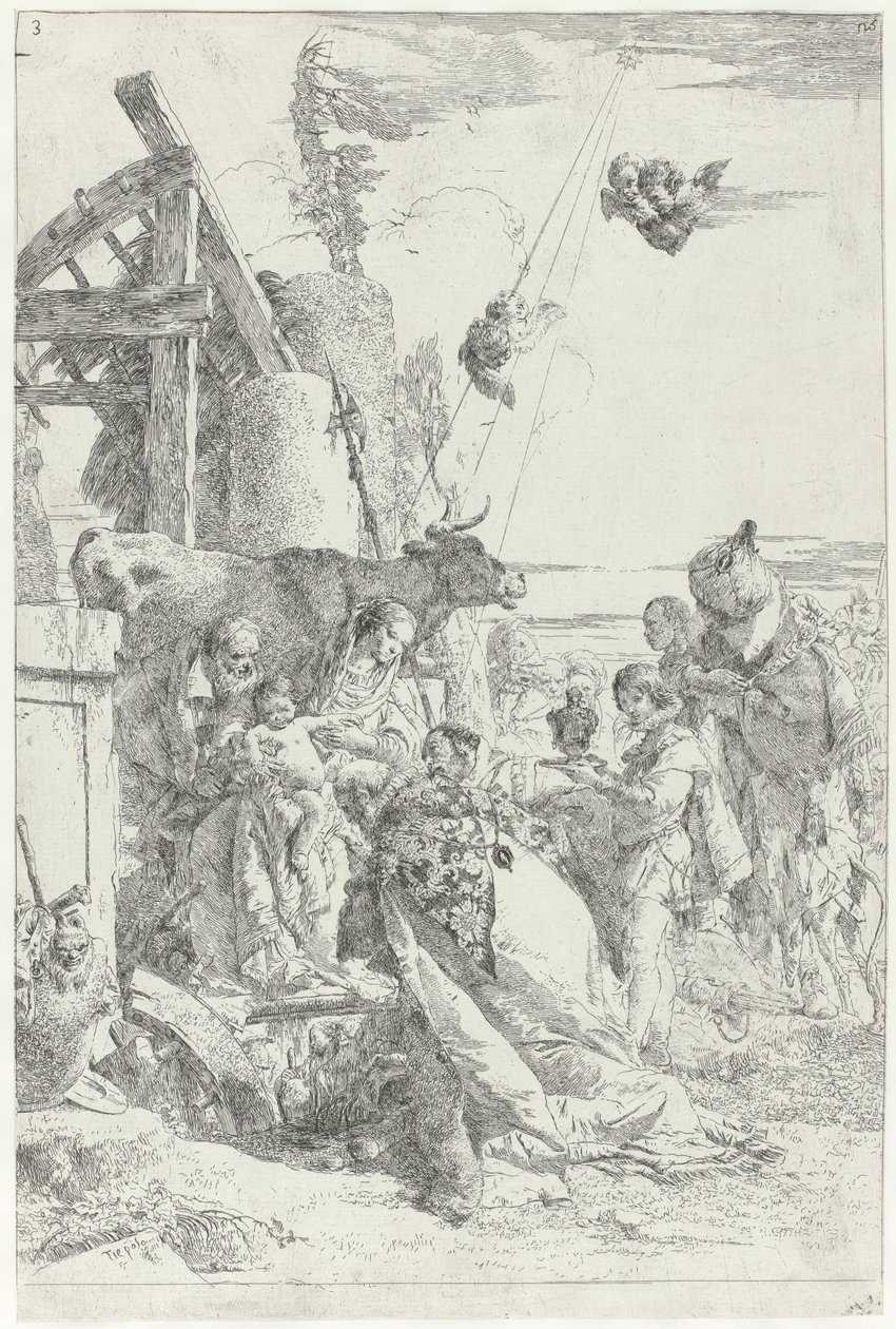 Adorazione del Bambino Gesù da parte dei tre re da Giovanni Battista Tiepolo