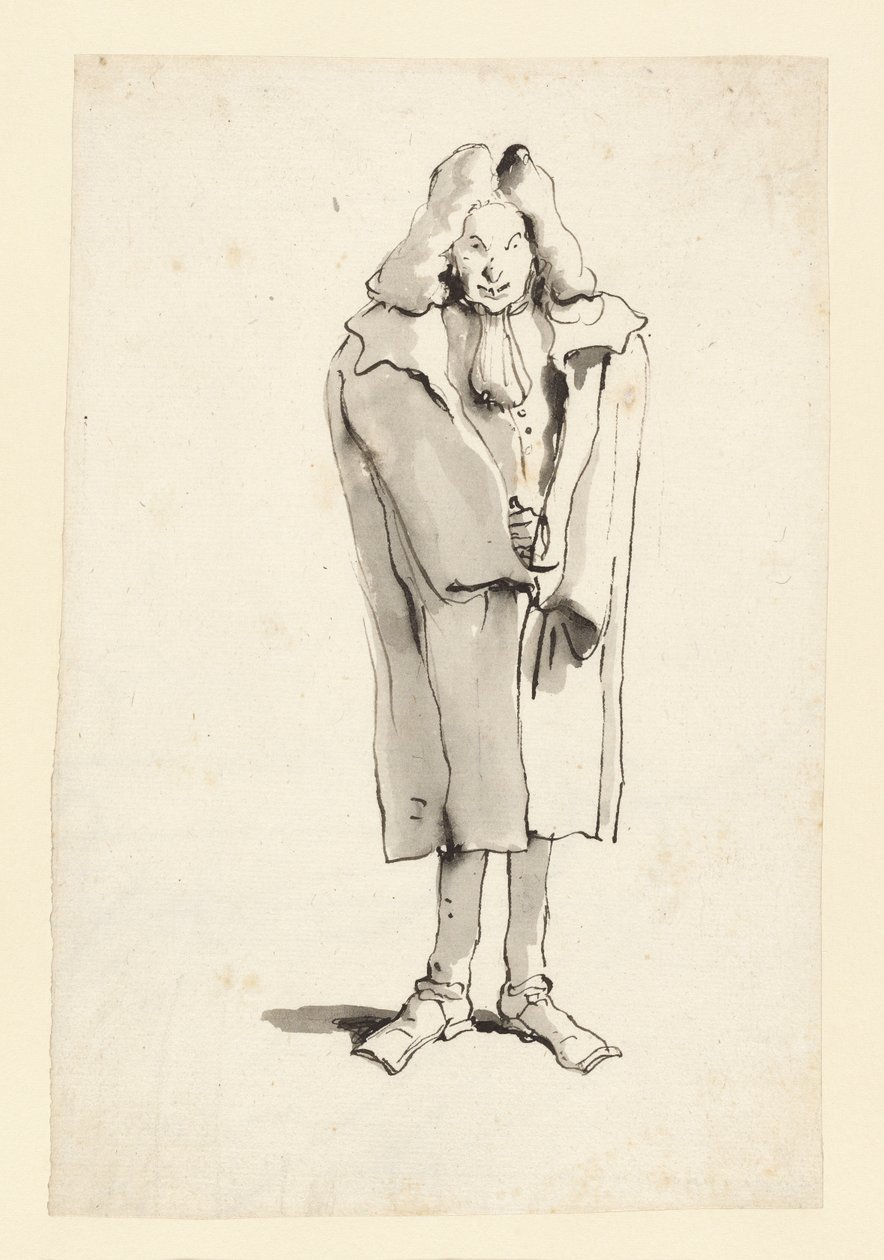 Caricatura di un uomo che indossa un cappotto da Giovanni Battista Tiepolo