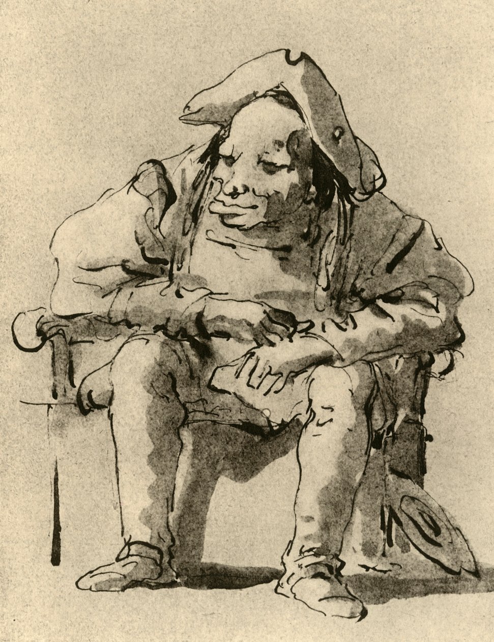 Caricatura di un uomo seduto, metà del XVIII secolo, 1928 da Giovanni Battista Tiepolo