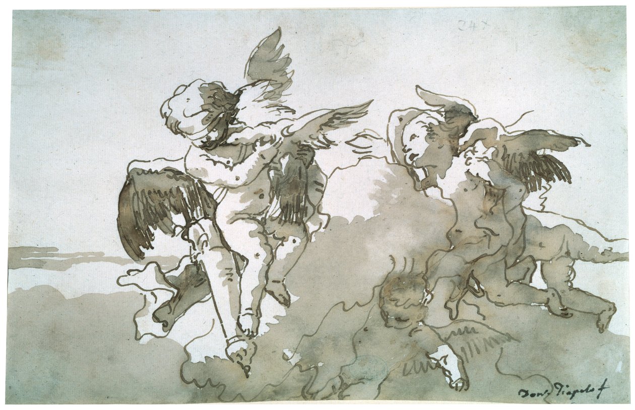 Cupidi con colombe e una torcia da Giovanni Battista Tiepolo