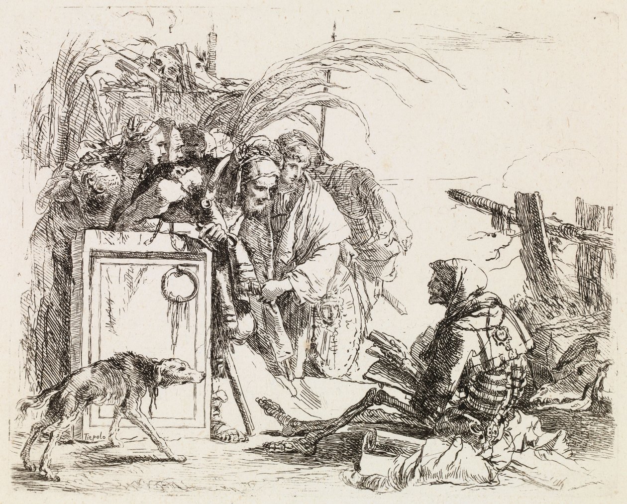 La morte concede udienza, da *Vari Capricci* da Giovanni Battista Tiepolo