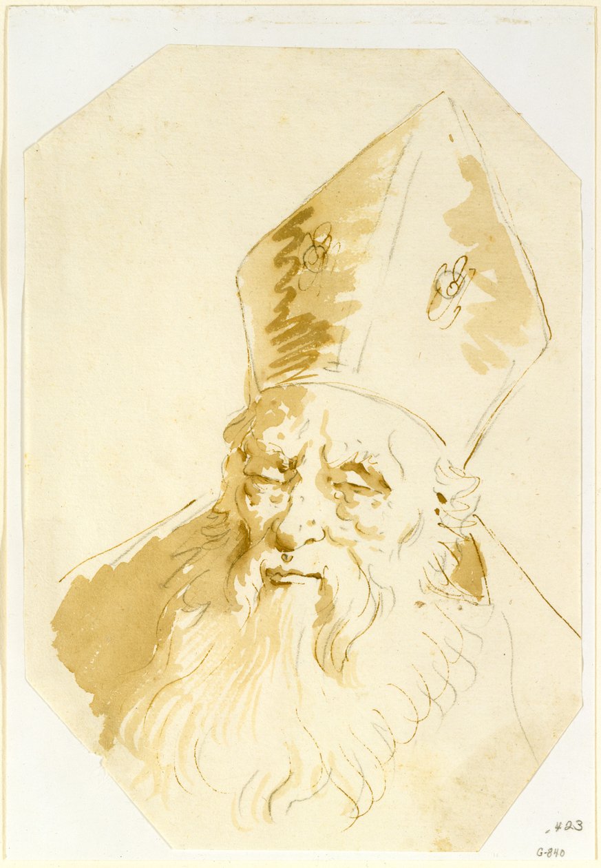 Testa di un vescovo da Giovanni Battista Tiepolo