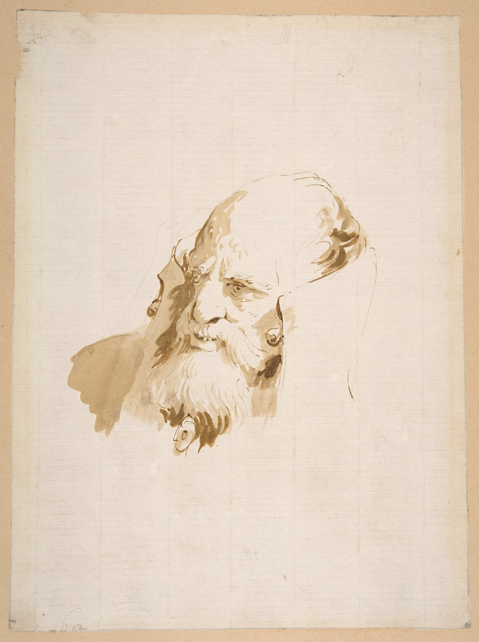 Testa di un uomo con il colletto alto da Giovanni Battista Tiepolo
