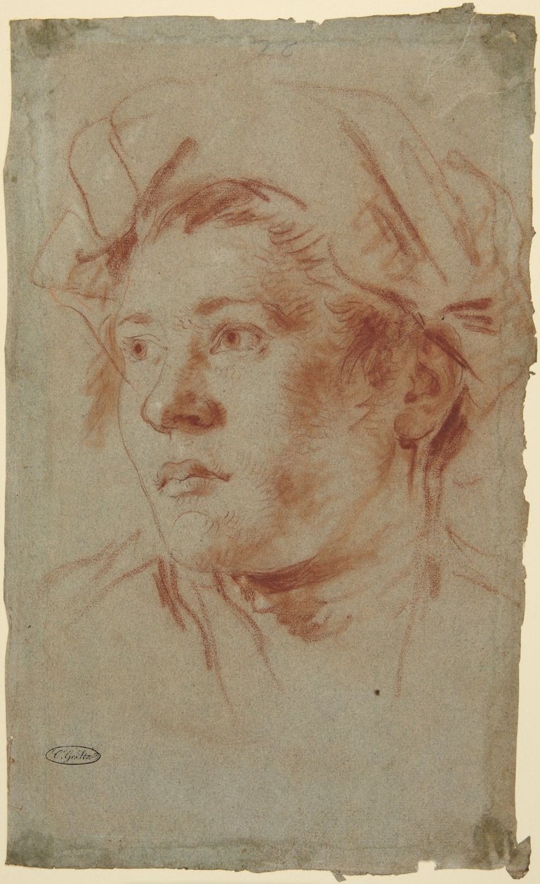 Testa di giovane con cappello da Giovanni Battista Tiepolo