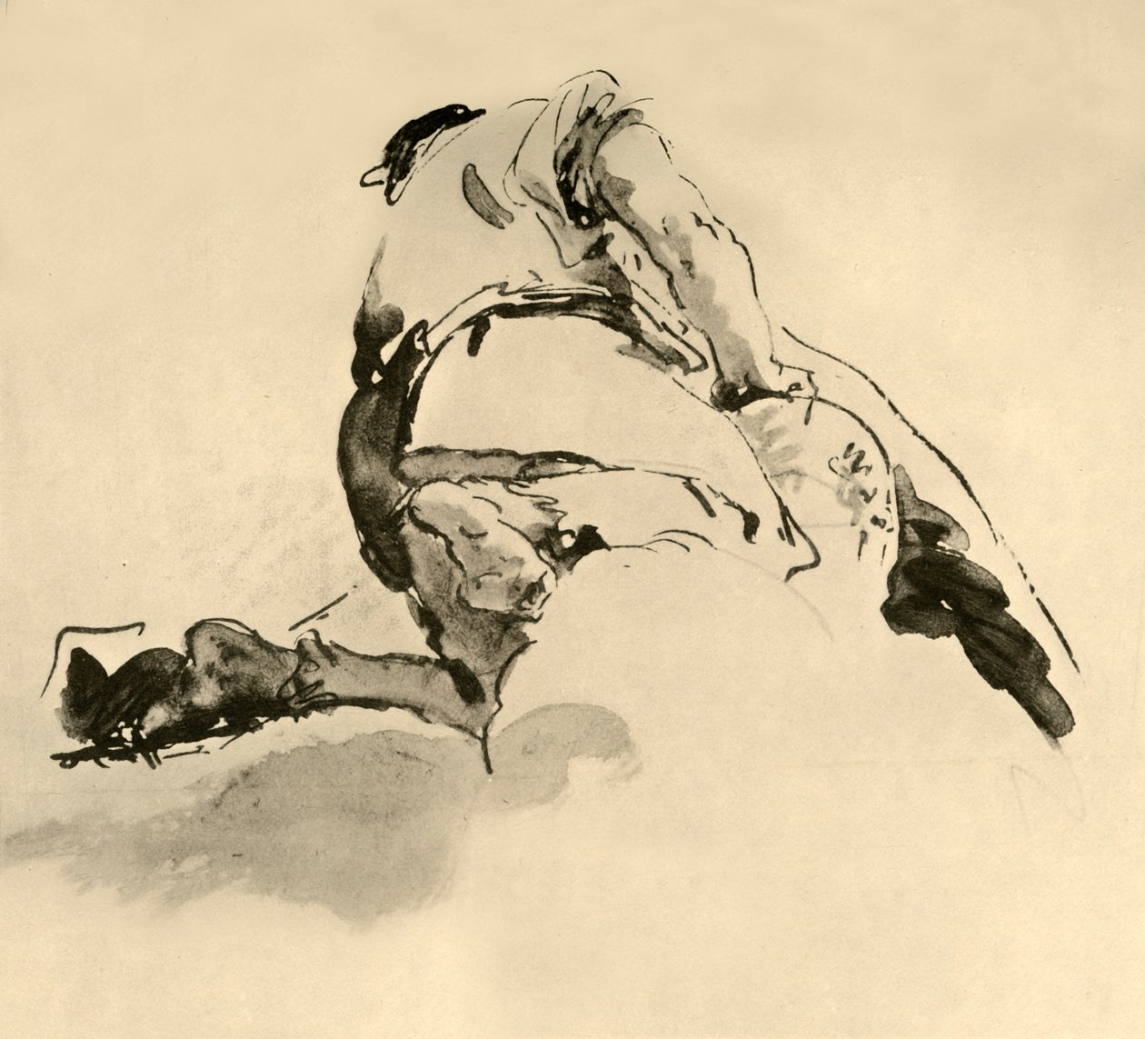 Figura inginocchiata vista da dietro da Giovanni Battista Tiepolo