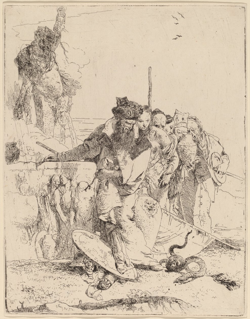 Mago e altri che osservano un serpente da Giovanni Battista Tiepolo