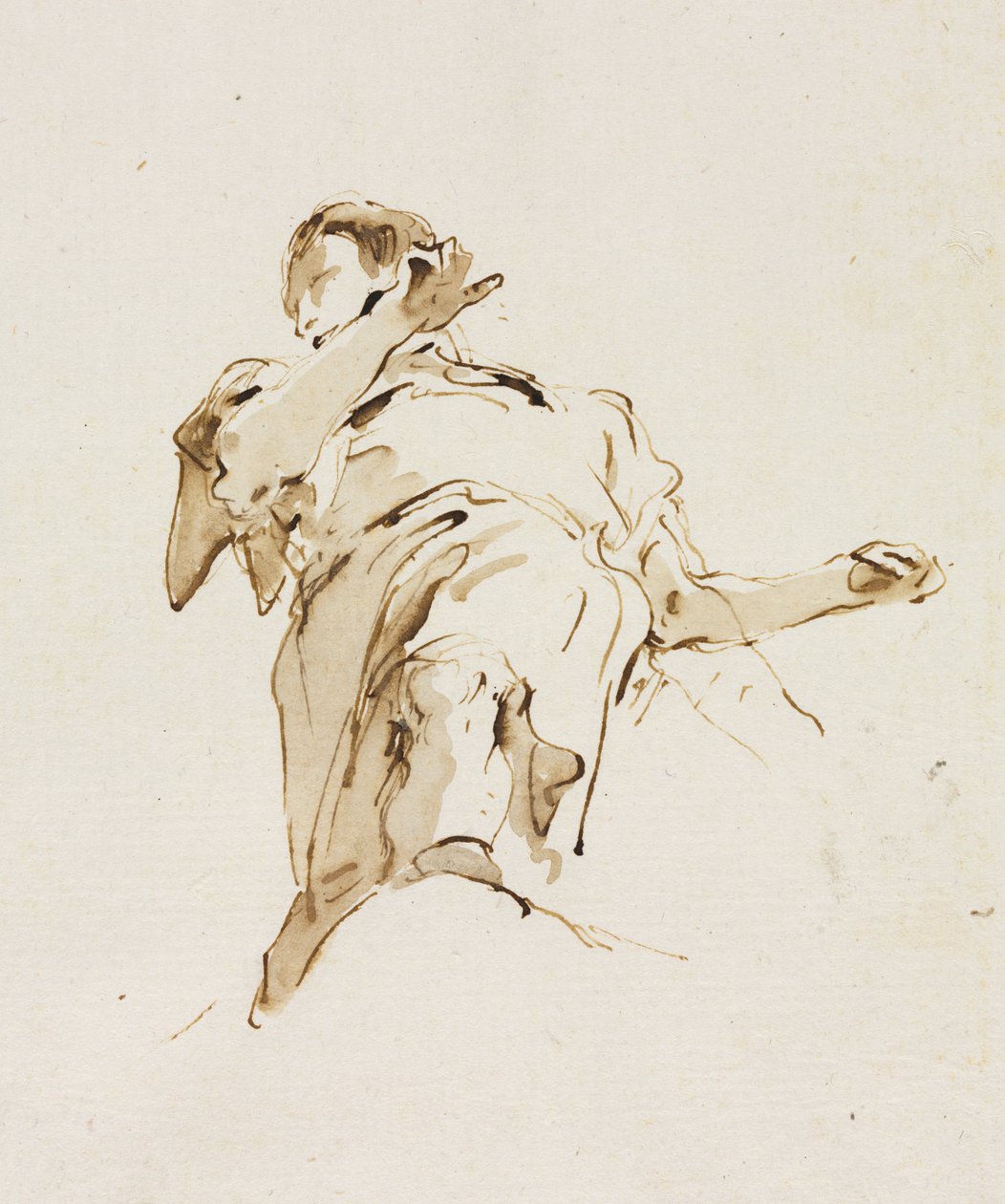 Figura maschile (?) vista dal basso da Giovanni Battista Tiepolo