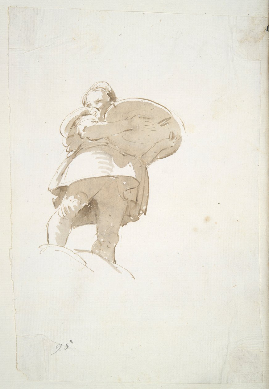 Figura maschile che porta un vassoio, vista dal basso da Giovanni Battista Tiepolo