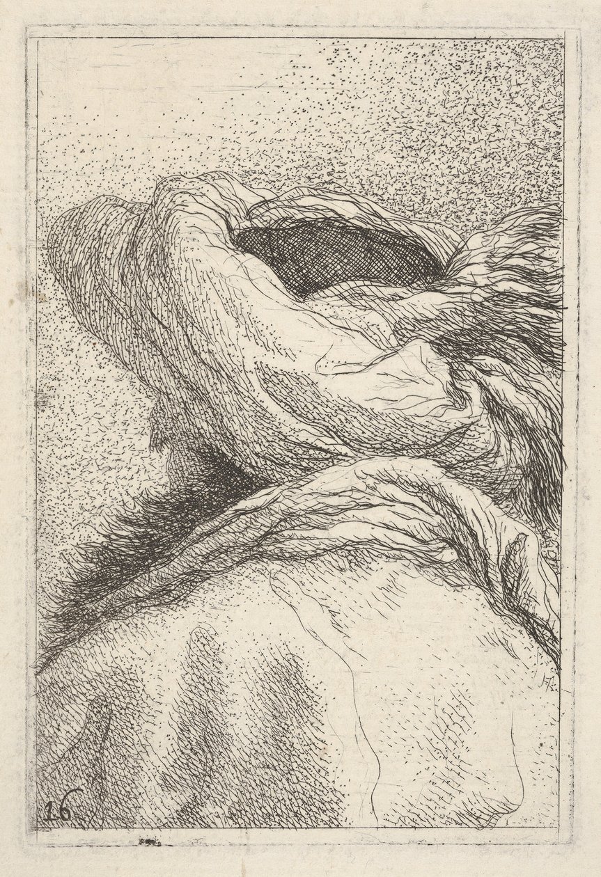 Uomo con turbante, raffigurato in formato busto da dietro in vista di tre quarti, ca. 1770 da Giovanni Battista Tiepolo