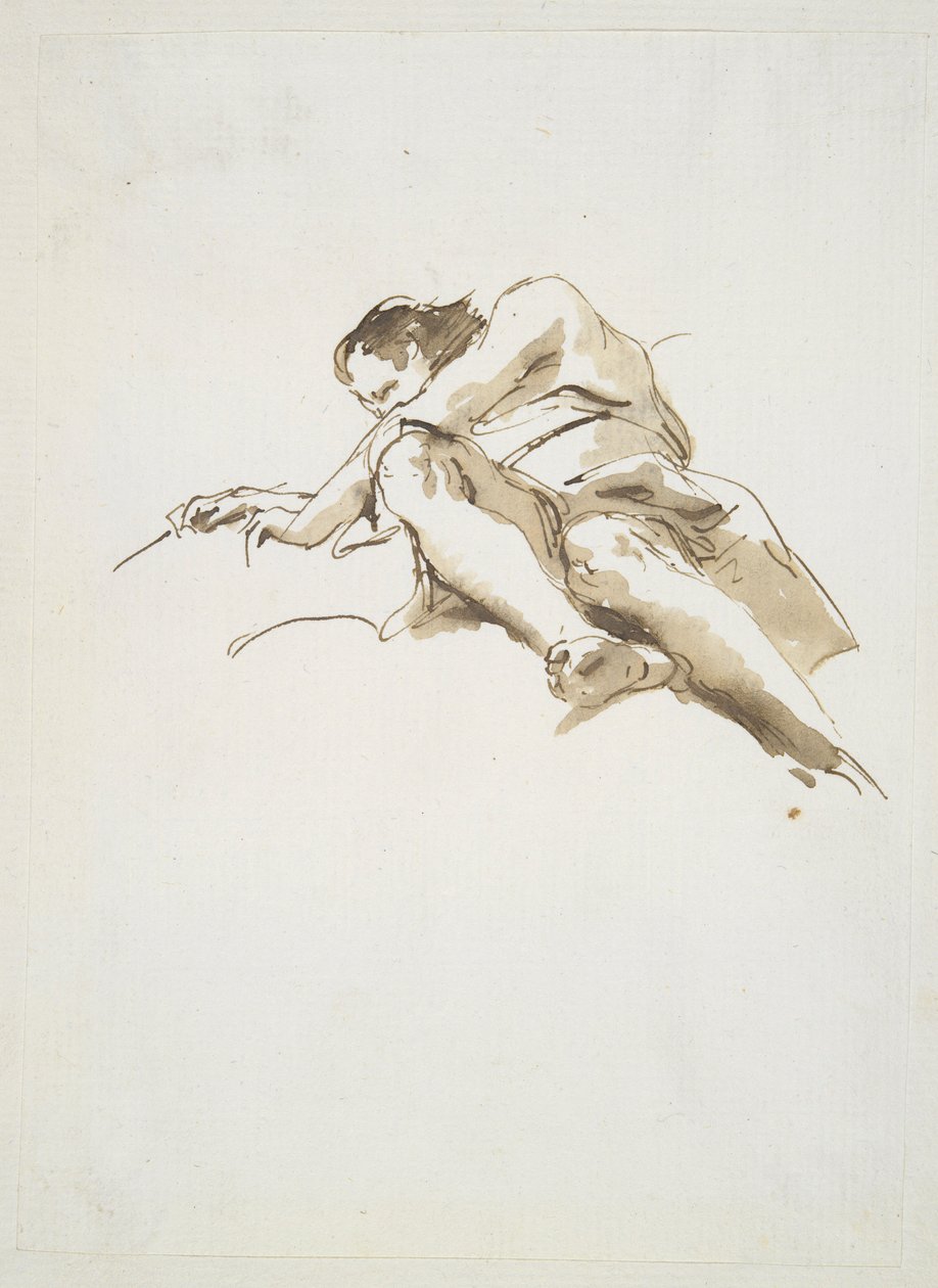 Figura maschile reclinata vista dal basso da Giovanni Battista Tiepolo
