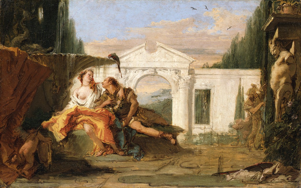 Rinaldo e Armida nel giardino incantato di Armida, spiati da Carlo e Ubaldo da Giovanni Battista Tiepolo