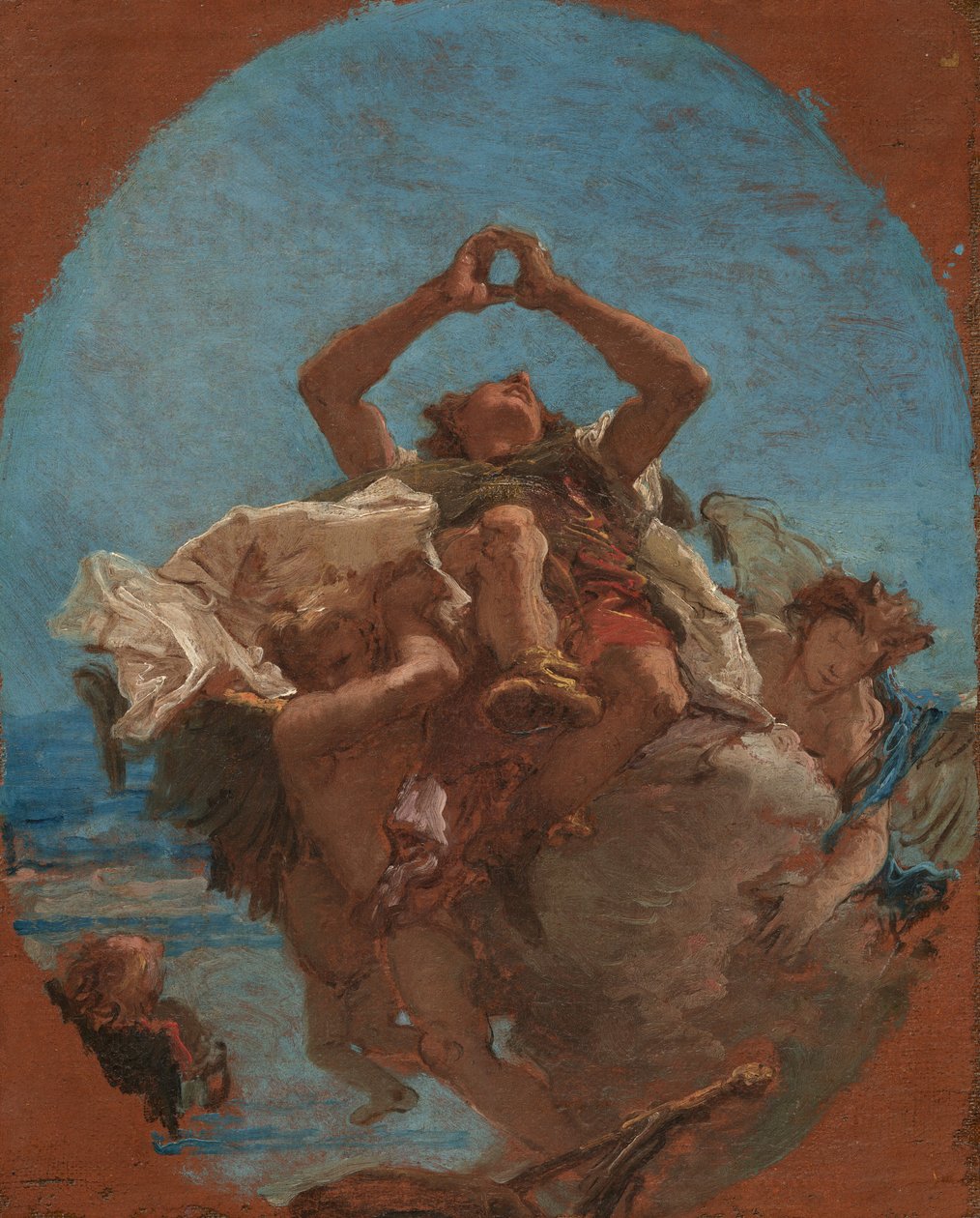 Der heilige Rochus von Engeln in den Himmel getragen da Giovanni Battista Tiepolo