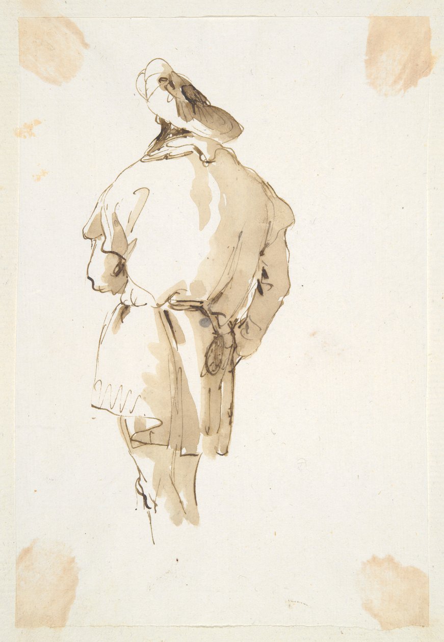 Figura maschile in piedi vista da dietro da Giovanni Battista Tiepolo
