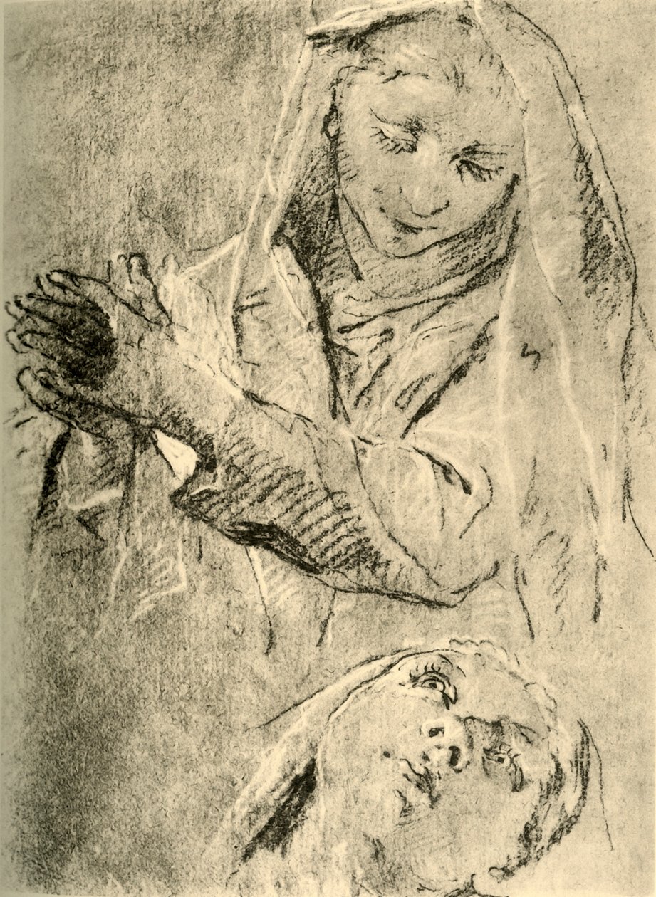 Studi di una Madonna, metà XVIII secolo, 1928 da Giovanni Battista Tiepolo