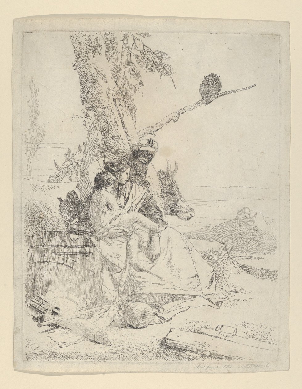 La famiglia del contadino orientale, dagli Scherzi da Giovanni Battista Tiepolo