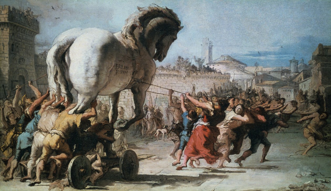 La processione del cavallo di Troia a Troia, c1760 da Giovanni Battista Tiepolo