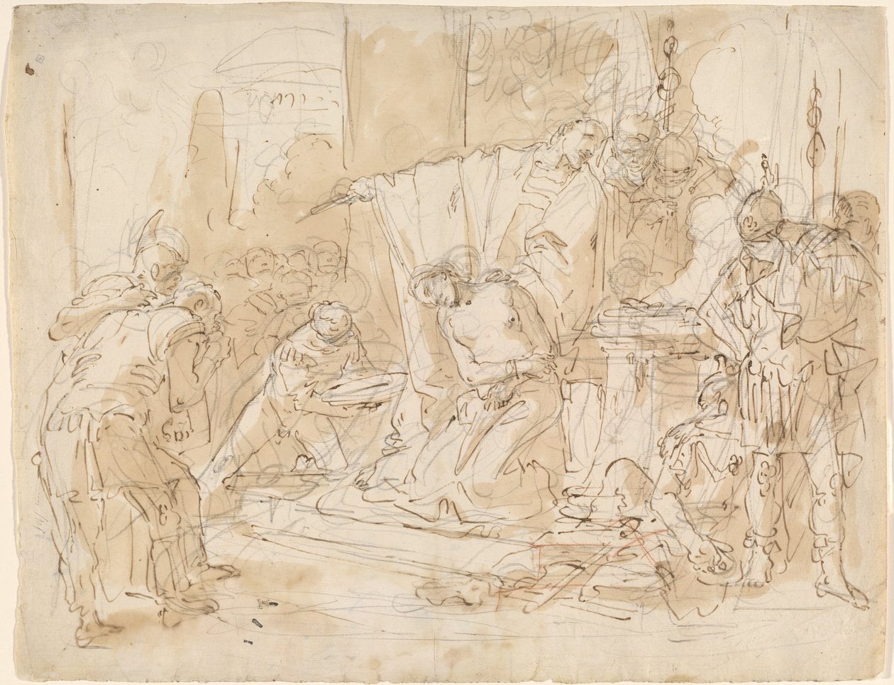 Il sacrificio di Ifigenia (recto) / Studio di un nudo maschile (verso) da Giovanni Battista Tiepolo
