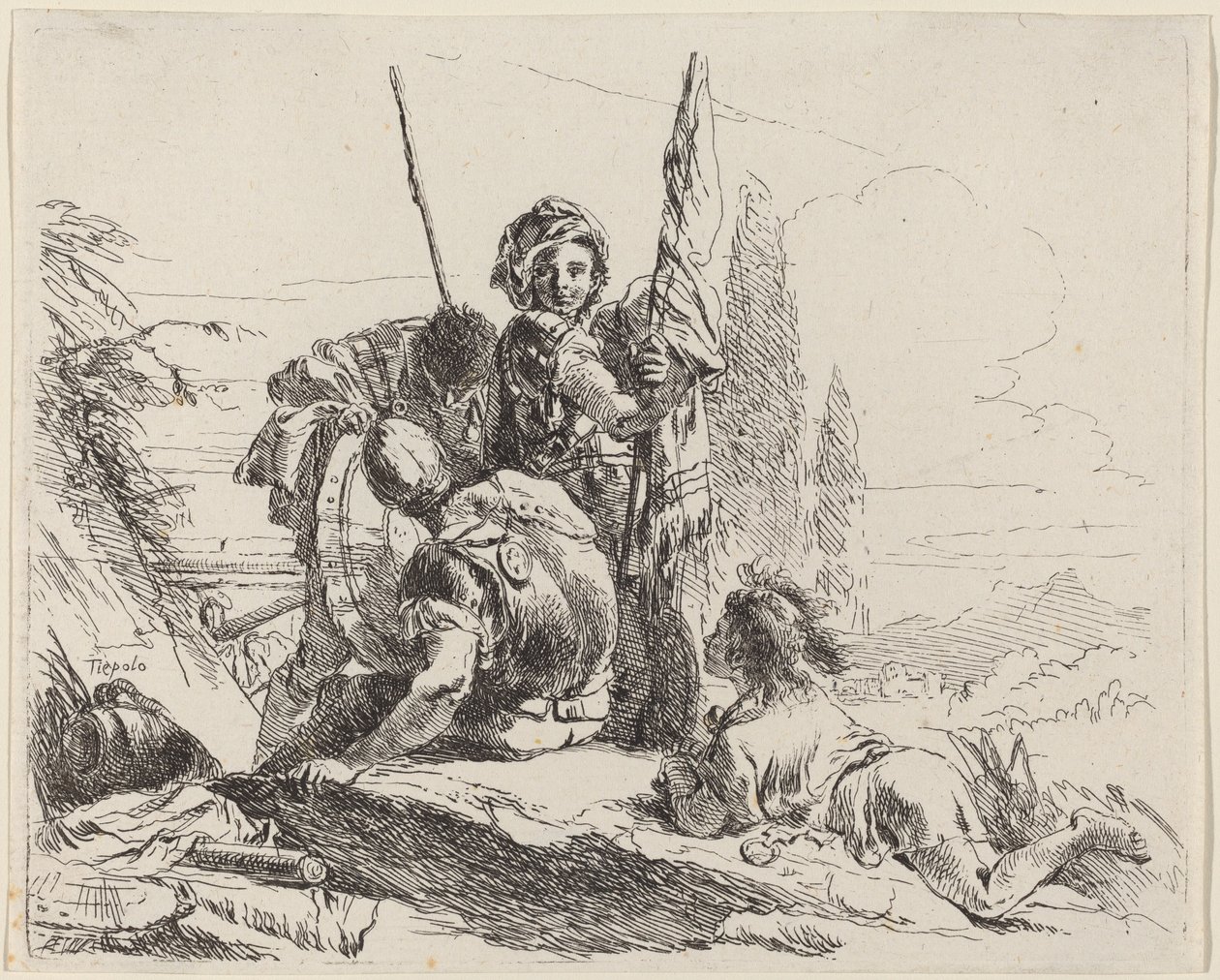 Tre soldati e un giovane da Giovanni Battista Tiepolo