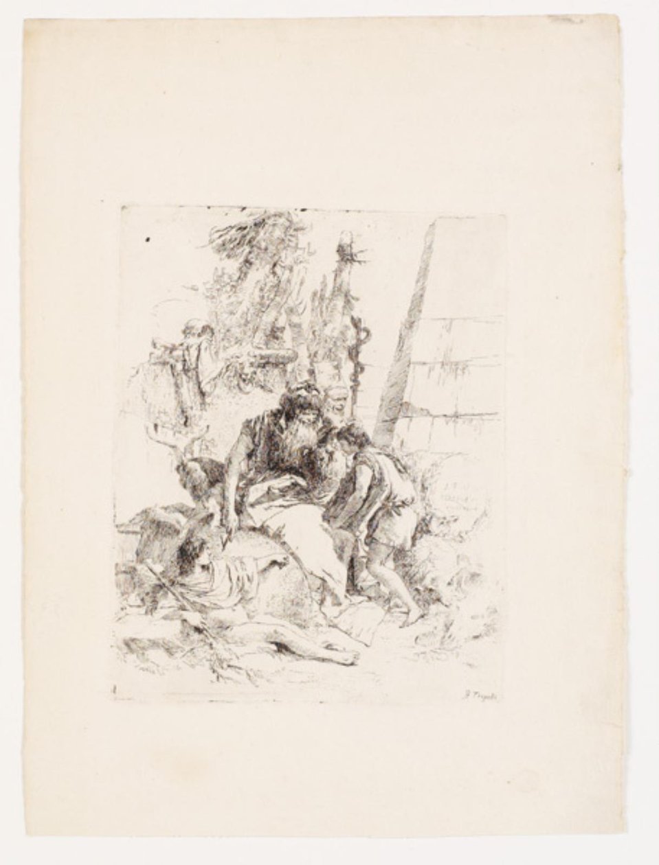 Due maghi seduti e due giovani da Giovanni Battista Tiepolo