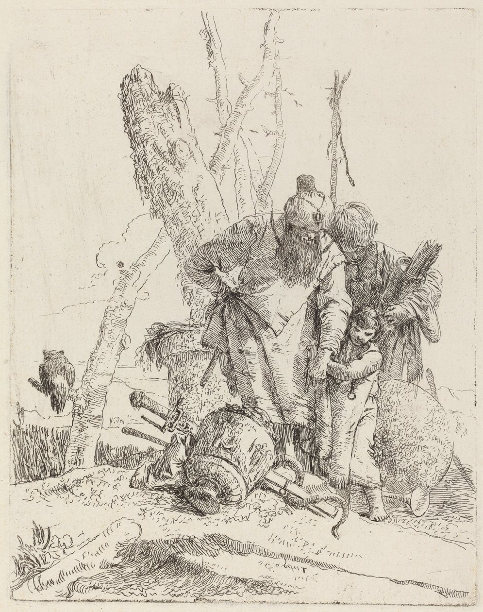 Due maghi con turbante e un ragazzo da Giovanni Battista Tiepolo