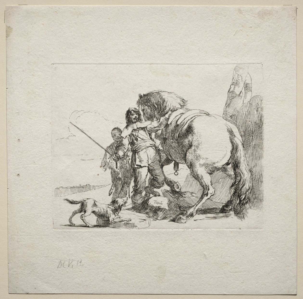 Varie capricci: Il cavaliere che monta a cavallo da Giovanni Battista Tiepolo