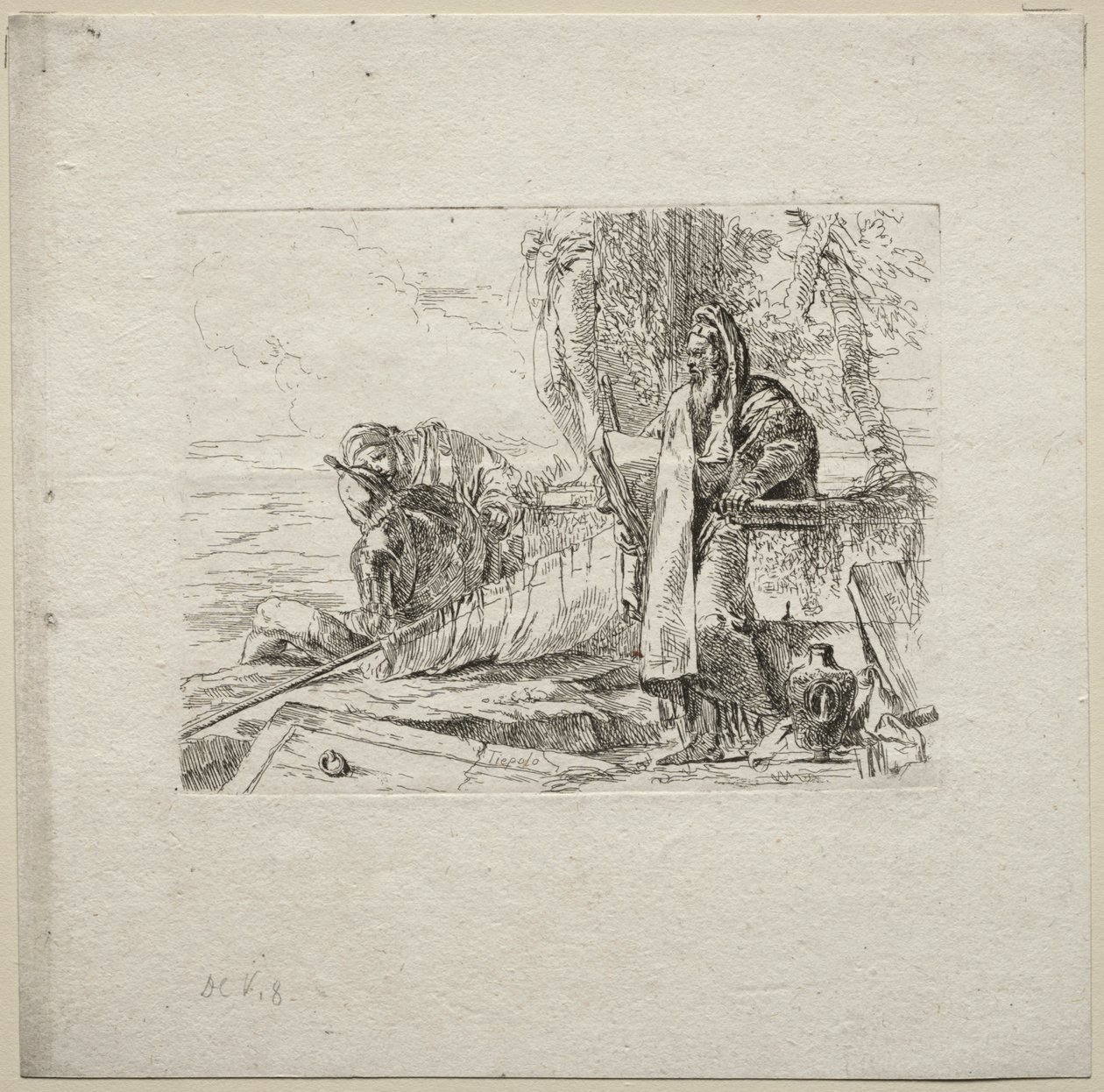 Vari capricci: Il filosofo in piedi con libro da Giovanni Battista Tiepolo
