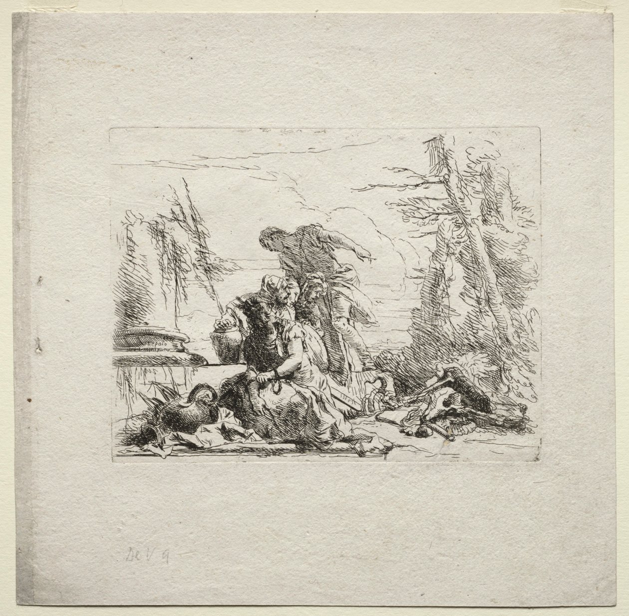 Varie capricci: La donna in manette, 1785 da Giovanni Battista Tiepolo