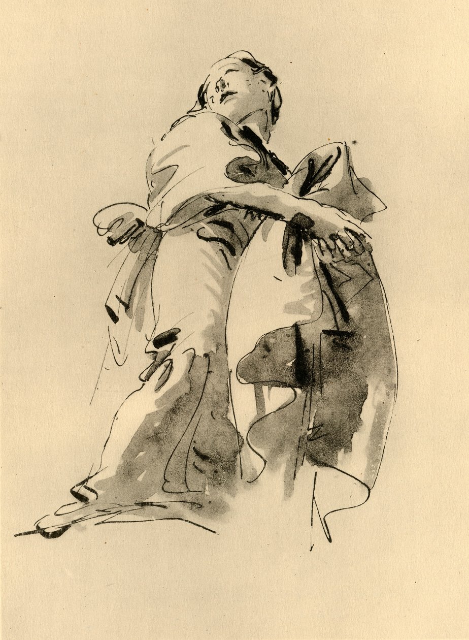 Donna piegata a destra ma guardando in alto da Giovanni Battista Tiepolo