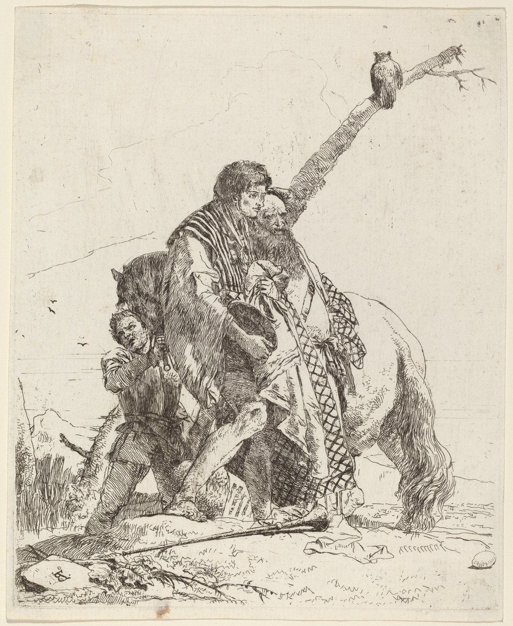 Giovane, saggio e attendente con cavallo da Giovanni Battista Tiepolo