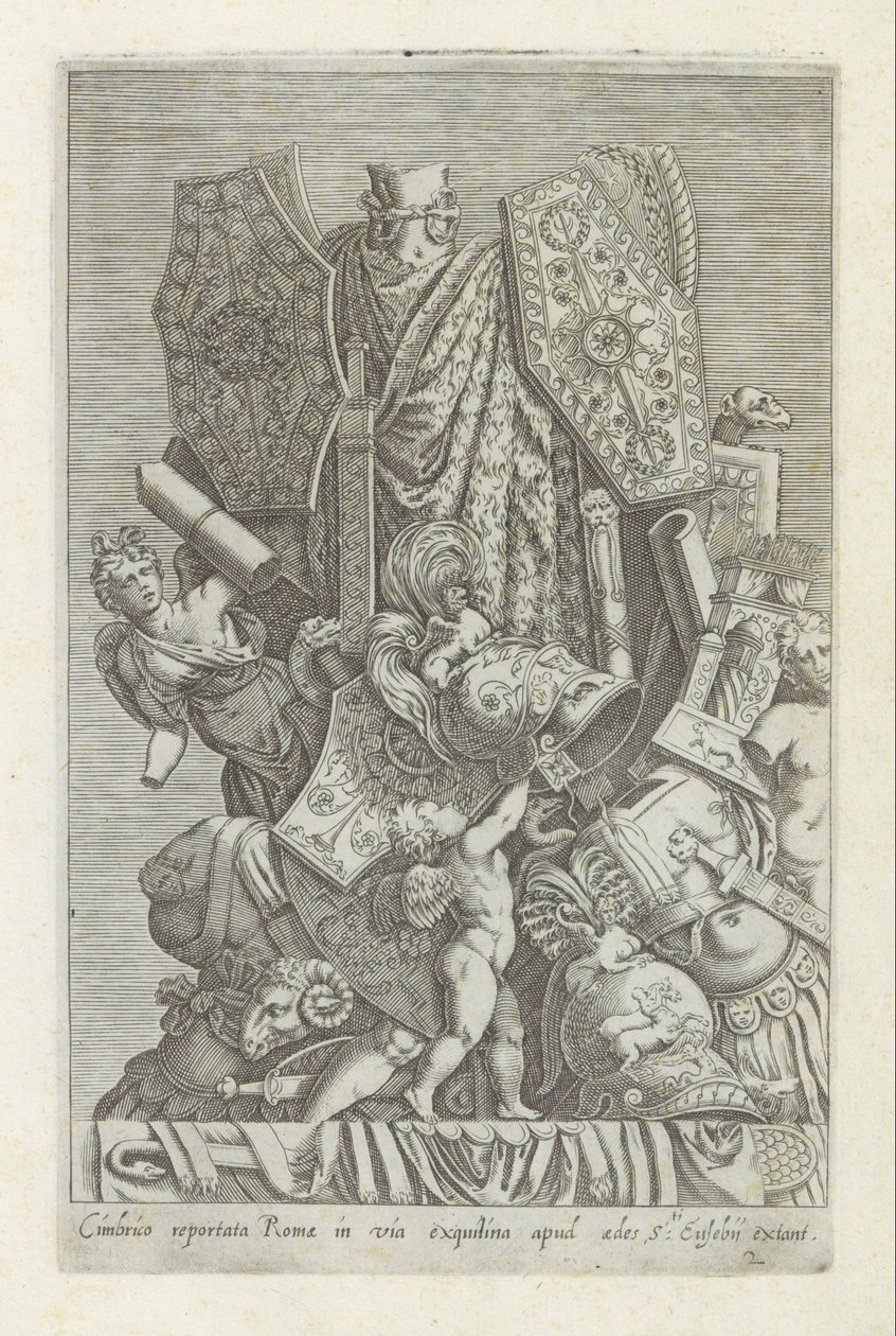 Trofeo di armi e sculture da Giovanni Battista de